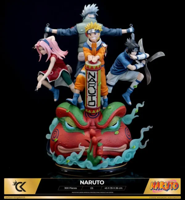 Kakashi x Naruto x Sasuke x Sakura Cartoon Kingdom Studio Licensed Statua in Resina